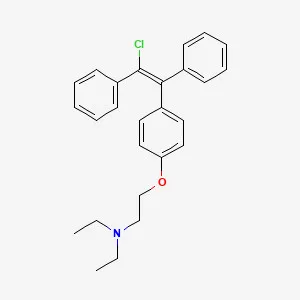 Chemical structure of Enclomiphene isomer, showing molecular composition and bonds for pharmaceutical analysis.