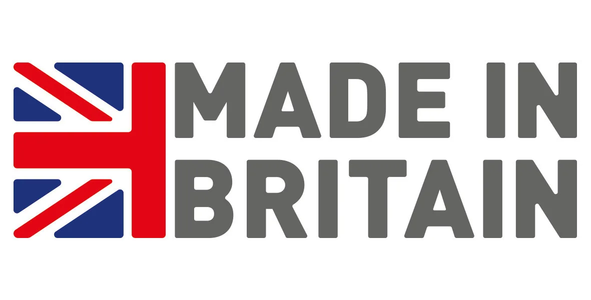 Made in Britain logo with stylized Union Jack flag.