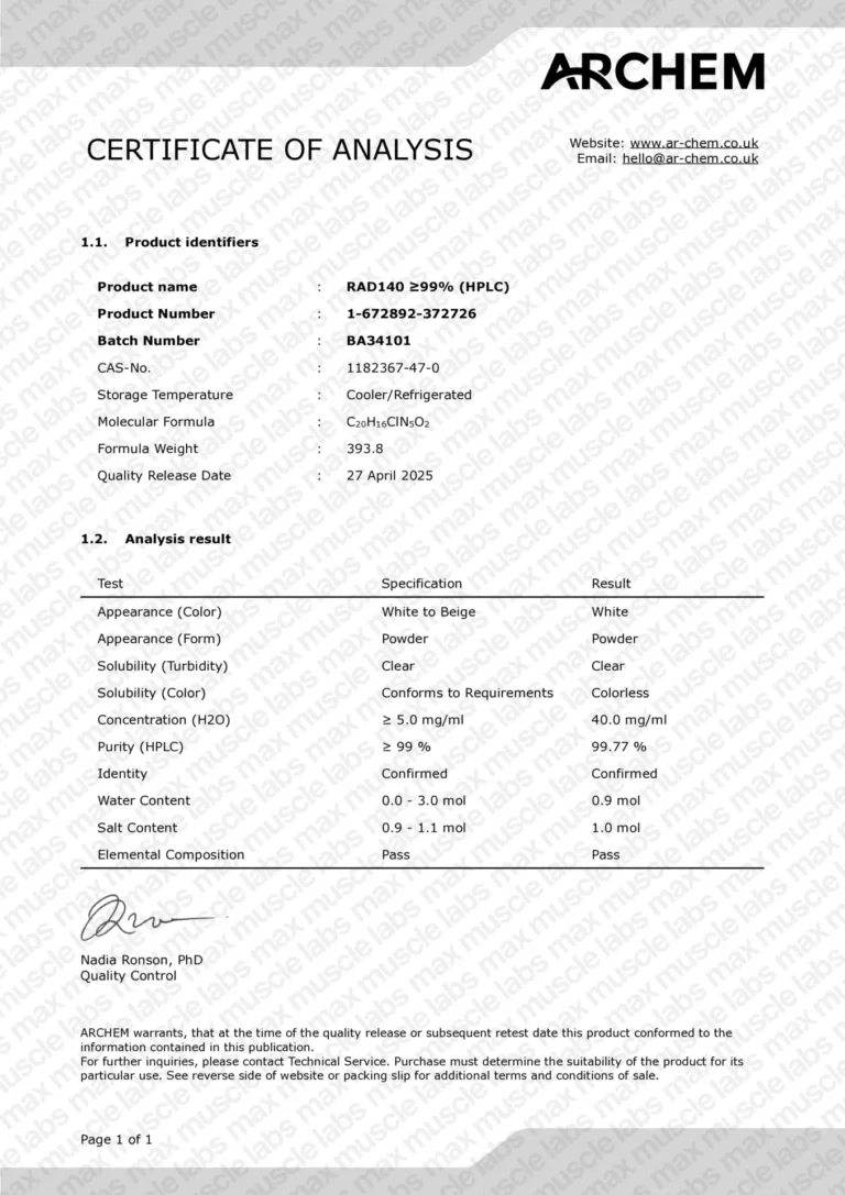 RAD-140 COA BA34101