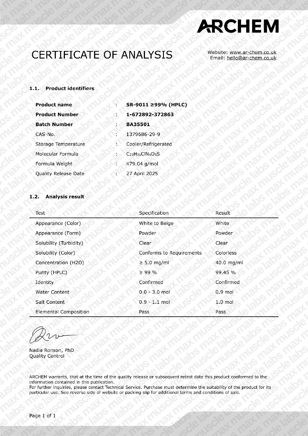 SR9011 | 120 x 5 mg - Image 5