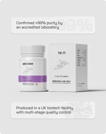 YK-11 supplement, 99% purity, certified lab-tested, produced in UK biotech with quality control. For research use only.
