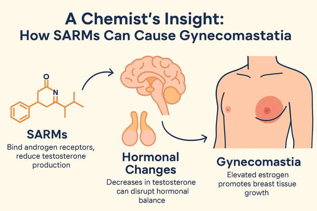 Can SARMs Cause Gynecomastia? 3 A diagram showing the process of aromatisation in relation to SARMs UK