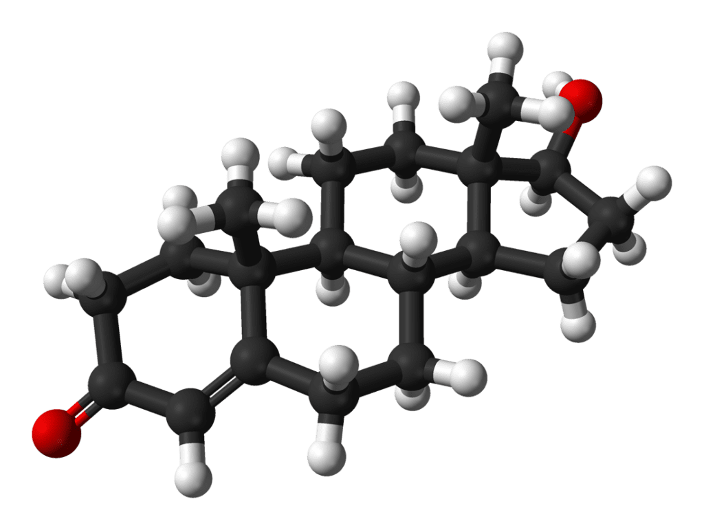 Why Early Anabolic Steroids Fell Short of Medical Expectations 5 3D molecular structure of testosterone, an anabolic steroid hormone. Its widespread activity in the body contributed to the pharmacological limitations of early steroid therapy.