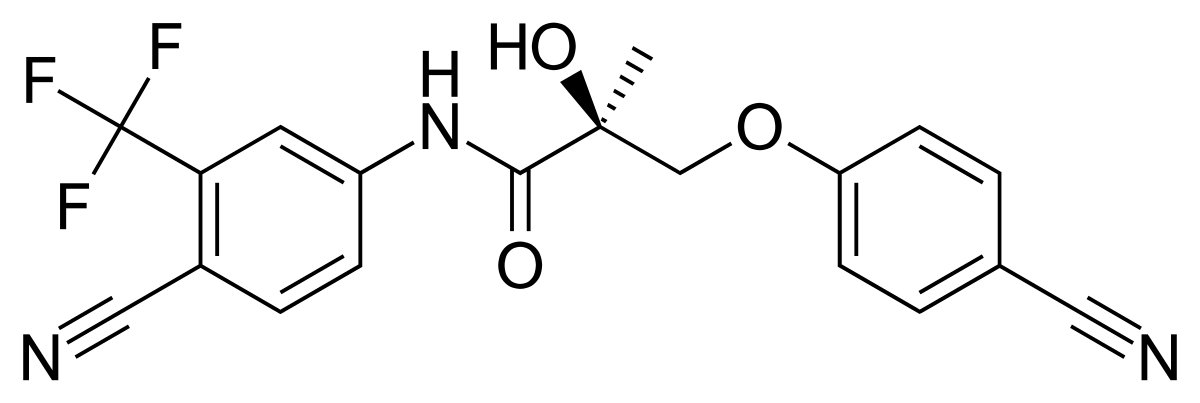 Ostarine's chemical structure, typical of other SARMs UK
