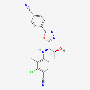 The chemical structure of RAD-140 showing its bond locations